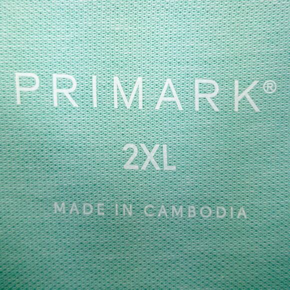 Primark Polo Men's 2XL Shirt Short Sleeve Cotton Mint Green Checks Birds NWT - Picture 3 of 11